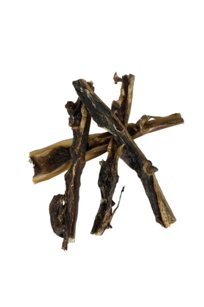 Tørket oksehode skinn hardt ca 25cm 1 kg