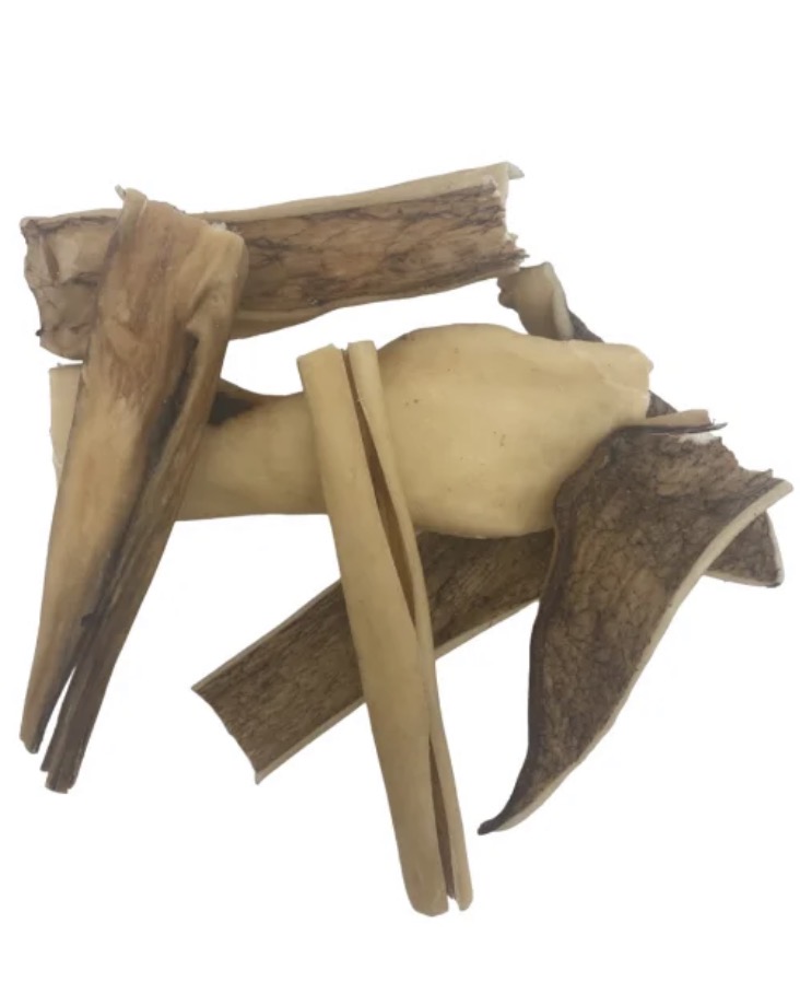 Tørket skinn av hjort ca 15cm 500gr