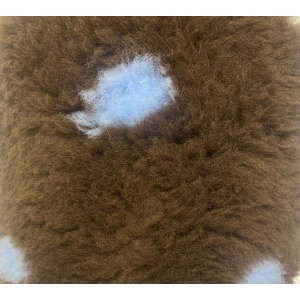 Vet bed brunt med blå prikker